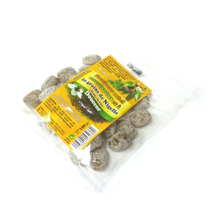 Sachet de bonbons miel eucalyptus et à la graine de Nigelle (Habba Sawda) - 100 gr