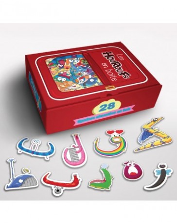 LES HOUROUFS EN BOITE - 28 FIGURINES AIMANTÉES EN BOIS - LE MONDE DES HOUROUFS