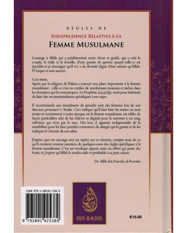 REGLES DE JURISPRUDENCE RELATIVES A LA FEMME MUSULMANE Cheikh Al Fawzan
