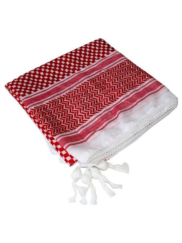 Keffieh - Shemagh rouge et blanc