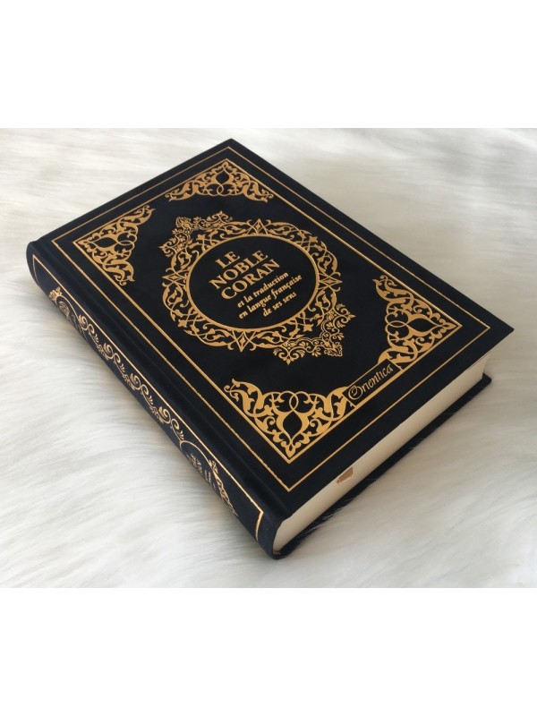 Le Noble Coran et la traduction en langue française de ses sens  - Edition de luxe couverture en daim - Gris dorée