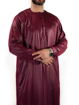 Qamis Emirati - Precious - Bordeaux Satiné - Custom Qamis