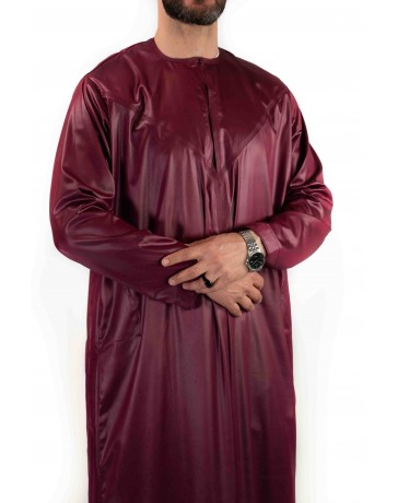 Qamis Emirati - Precious - Bordeaux Satiné - Custom Qamis
