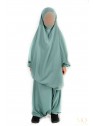 Jilbab enfant 2 pièces serwal - Vert clair