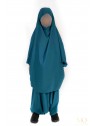 Jilbab enfant 2 pièces serwal - Bleu canard