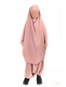 Jilbab enfant 2 pièces serwal - Vieux rose