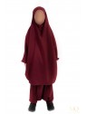 Jilbab enfant 2 pièces serwal - Bordeaux