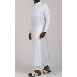 Qamis Long Eminence - Noir broderie Doré - Qabail