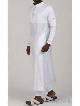 Qamis Long Eminence - Noir broderie Doré - Qabail