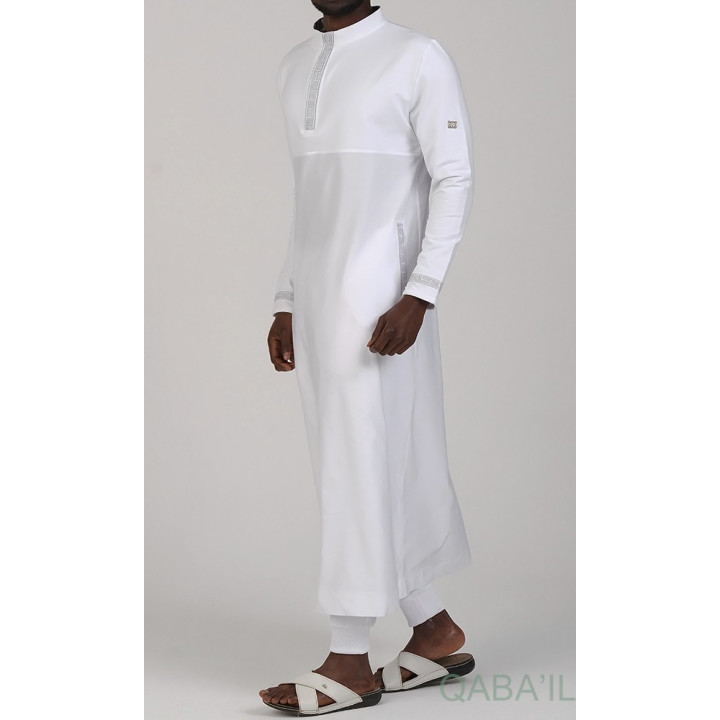 Qamis Long Eminence - Noir broderie Doré - Qabail