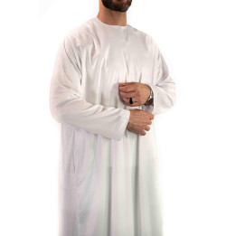 Qamis Emirati - Precious - Blanc Satiné - Custom Qamis