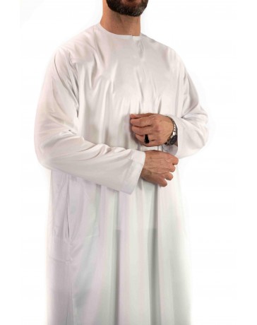 Qamis Emirati - Precious - Blanc Satiné - Custom Qamis