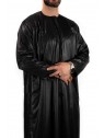Qamis Emirati - Precious - Noir Satiné - Custom Qamis