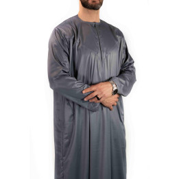 Qamis Emirati - Precious - Gris satiné - Custom Qamis
