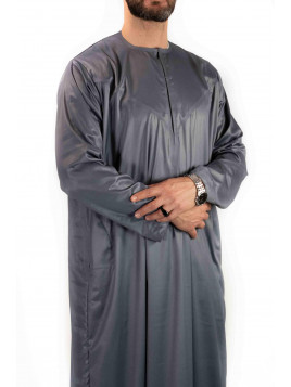 Qamis Emirati - Precious - Gris satiné - Custom Qamis