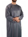 Qamis Emirati - Precious - Gris satiné - Custom Qamis