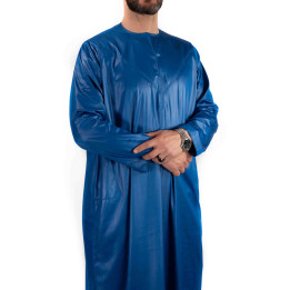 Qamis Emirati - Precious - Bleu roi satiné - Custom Qamis