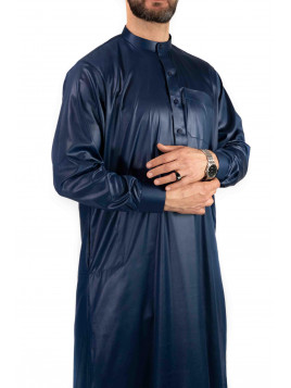 Qamis Saoudien avec col - Bleu marine