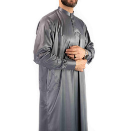 Qamis Saoudien avec col - Gris foncé