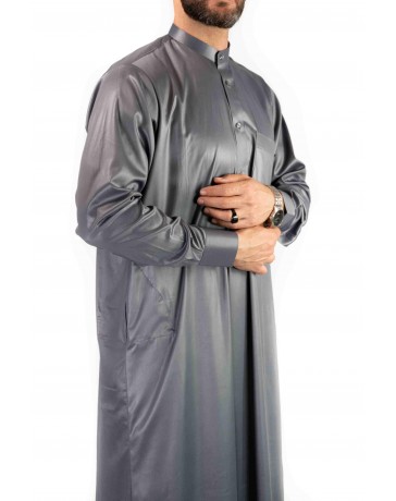 Qamis Saoudien avec col - Gris foncé