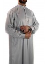 Qamis Saoudien avec col - Gris clair