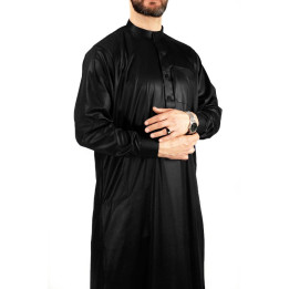 Qamis Saoudien avec col - Noir