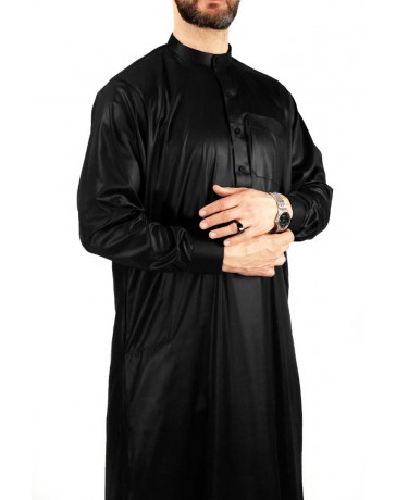 Qamis Saoudien avec col - Noir