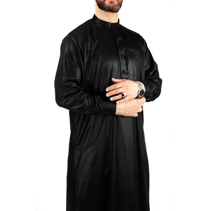 Qamis Saoudien avec col - Noir