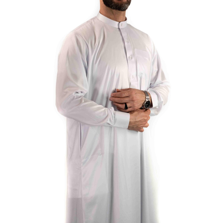 Qamis Saoudien avec col - Blanc