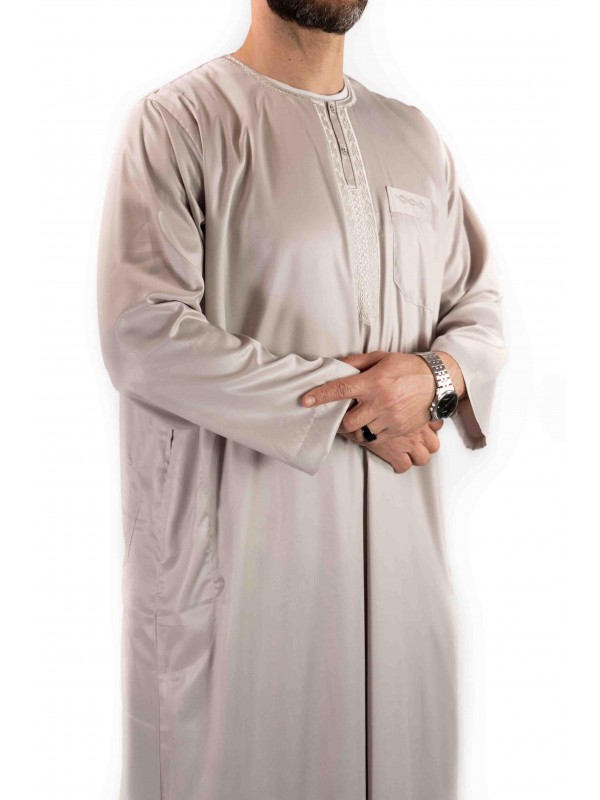 Qamis homme - manches longues - beige  - Atlas