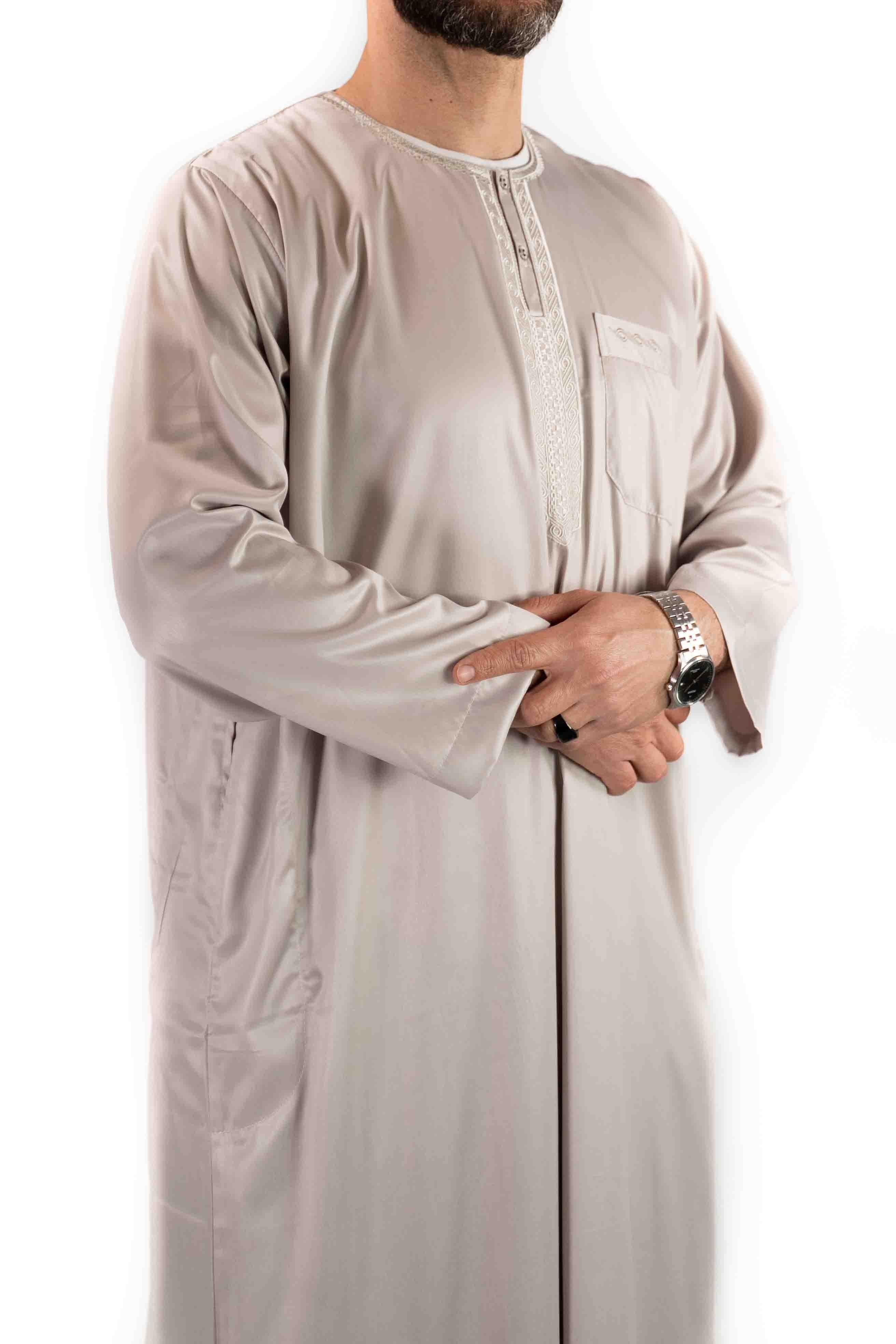 Qamis homme - manches longues - beige  - Atlas