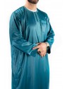 Qamis homme - manches longues - vert bleuté  - Atlas