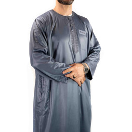 Qamis homme - manches longues - gris foncé  - Atlas