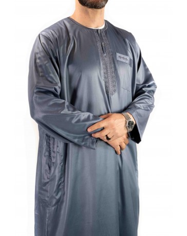 Qamis homme - manches longues - gris foncé  - Atlas