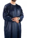 Qamis homme - manches longues - bleu marine - Atlas