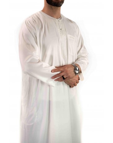 Qamis homme - manches longues - blanc - Atlas