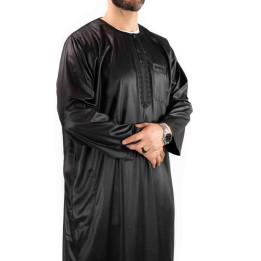 Qamis homme - manches longues - noir - Atlas
