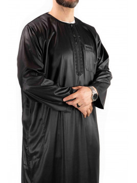 Qamis homme - manches longues - noir - Atlas