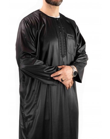 Qamis homme - manches longues - noir - Atlas