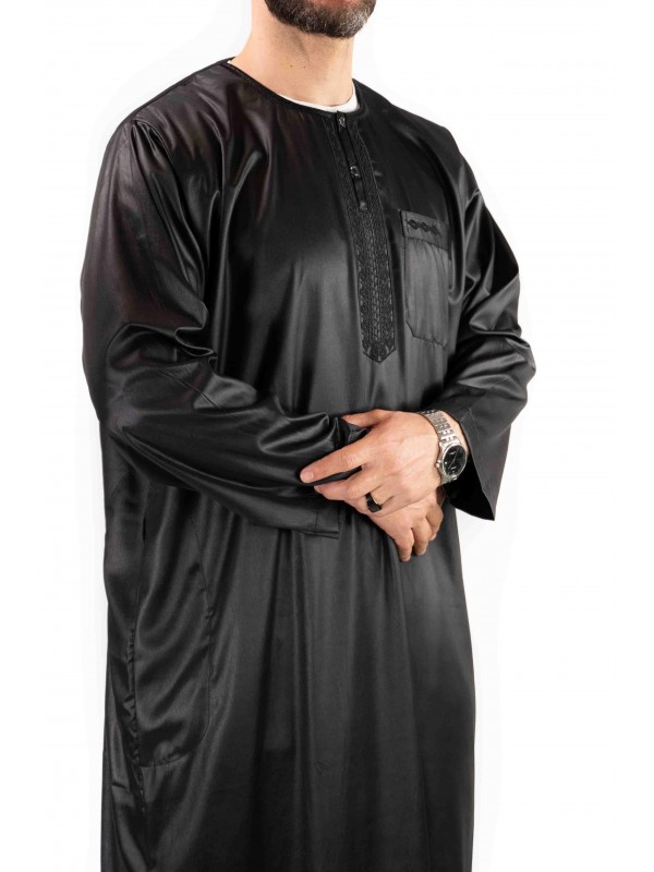Qamis homme - manches longues - noir - Atlas