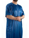 Qamis homme - manches courtes - Bleu roi  - Atlas