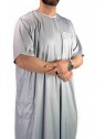 Qamis homme - manches courtes - gris clair  - Atlas