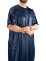 Qamis homme - manches courtes - bleu marine - Atlas