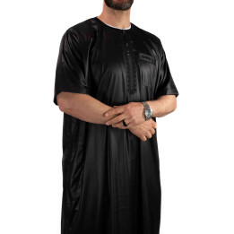 Qamis homme - manches courtes - noir - Atlas