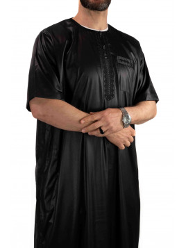 Qamis homme - manches courtes - noir - Atlas