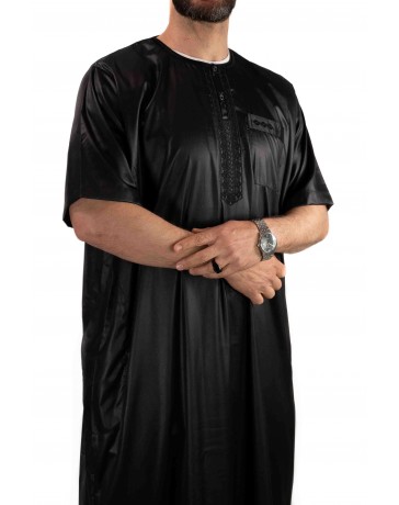 Qamis homme - manches courtes - noir - Atlas