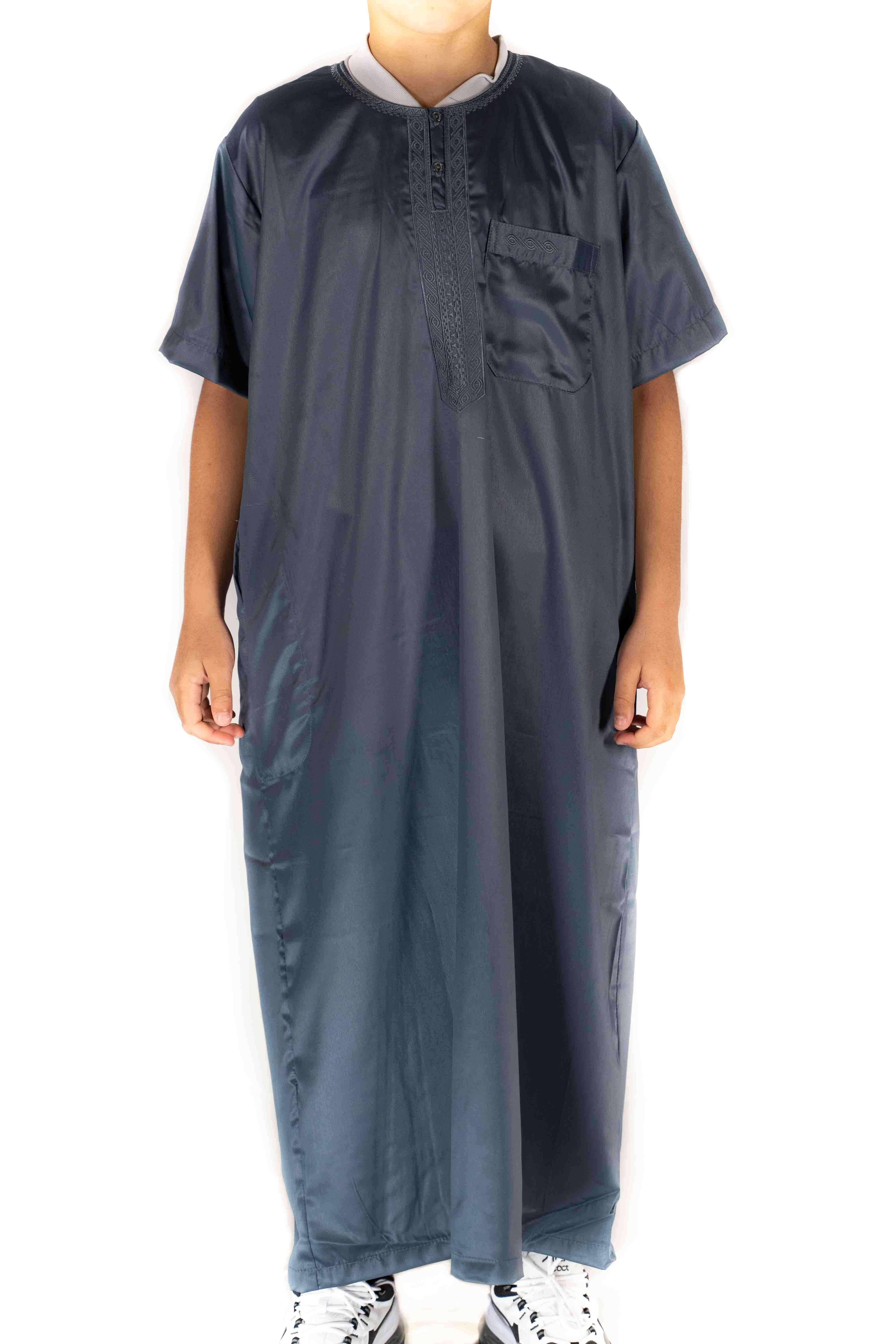 Qamis Atlas Enfant / Ado - manches courtes  - Blanc
