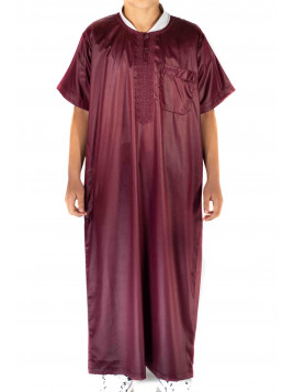 Qamis Enfant / Ado - manches courtes  - Bordeaux - Atlas