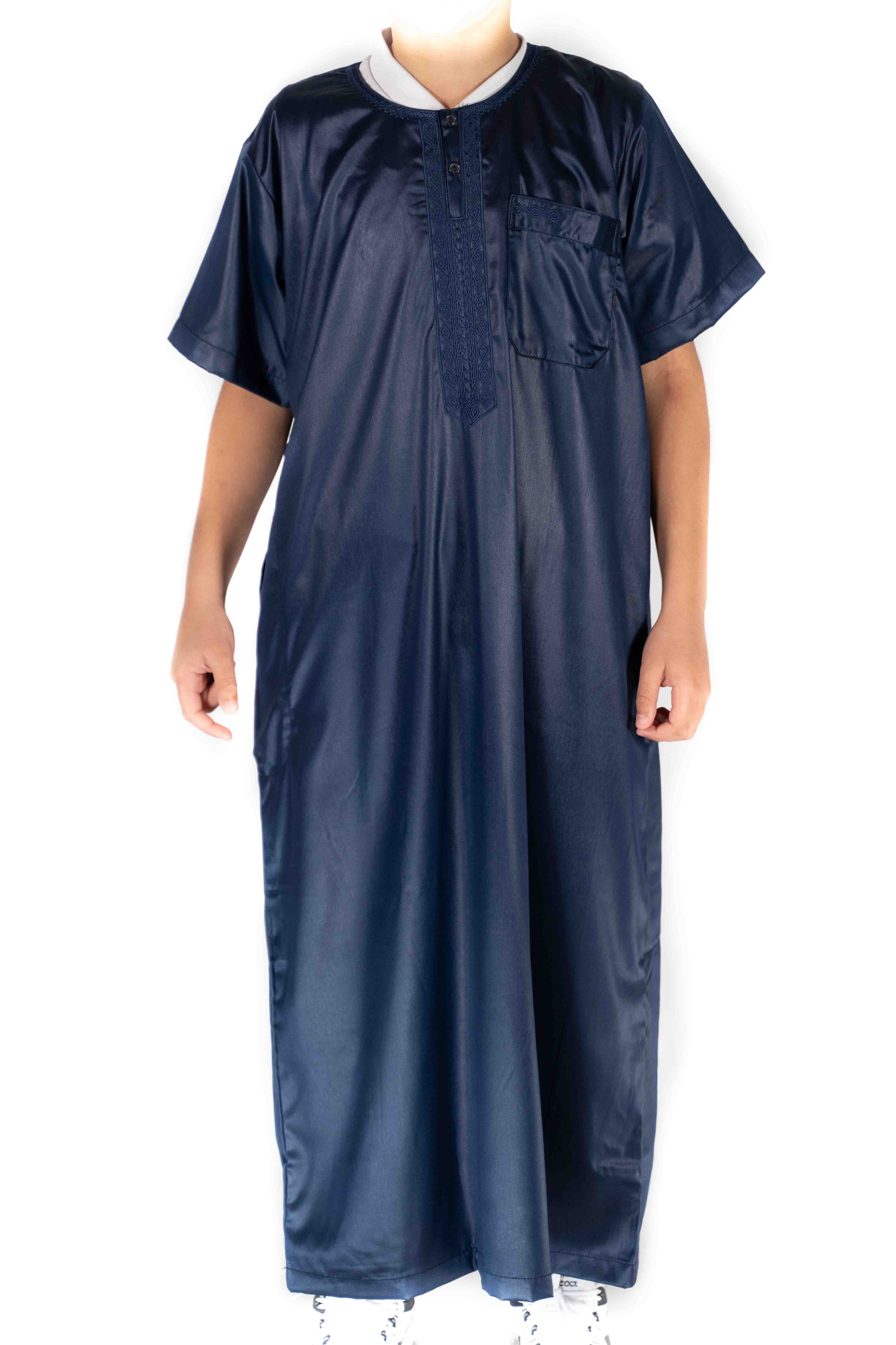 Qamis Atlas Enfant / Ado - manches courtes  - Blanc
