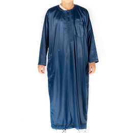 Qamis Enfant / Ado - Manches longues  - Bleu marine - Atlas
